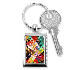 Colorful Shapes                               Key Chain (rectangle) by LalyLauraFLM