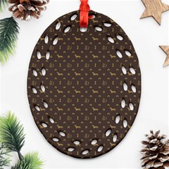 Louis Dachshund  Luxury Dog Attire Oval Filigree Ornament (two Sides) by PodArtist