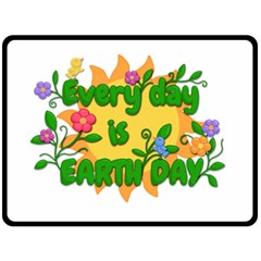 Earth Day Fleece Blanket (large)  by Valentinaart