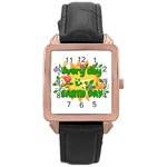 Earth Day Rose Gold Leather Watch  Front