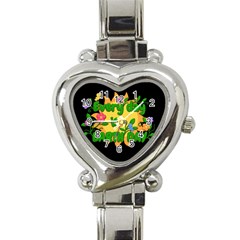 Earth Day Heart Italian Charm Watch by Valentinaart