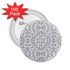 Black And White Ethnic Geometric Pattern 2 25  Buttons (100 Pack)  by dflcprints