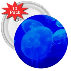 Blue Jellyfish 1 3  Buttons (10 Pack)  by trendistuff