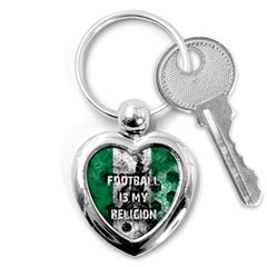 Football Is My Religion Key Chains (heart)  by Valentinaart