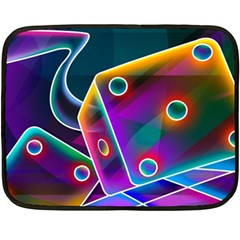 3d Cube Dice Neon Fleece Blanket (mini) by Sapixe