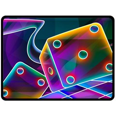 3d Cube Dice Neon Fleece Blanket (large)  by Sapixe