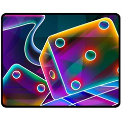 3d Cube Dice Neon Double Sided Fleece Blanket (medium)  by Sapixe