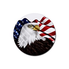 American Eagle Flag Sticker Symbol Of The Americans Rubber Coaster (round)  by Sapixe