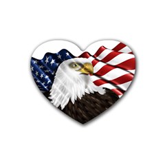 American Eagle Flag Sticker Symbol Of The Americans Heart Coaster (4 Pack)  by Sapixe