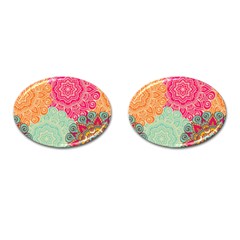 Art Abstract Pattern Cufflinks (oval)