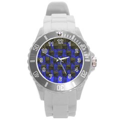 Basket Weave Round Plastic Sport Watch (l) by Sapixe