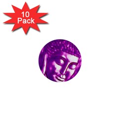 Purple Buddha Art Portrait 1  Mini Buttons (10 Pack)  by yoursparklingshop