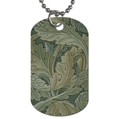 Vintage Background Green Leaves Dog Tag (one Side) by Nexatart