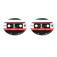 Compact Cassette Musicassette Mc Cufflinks (oval) by Nexatart