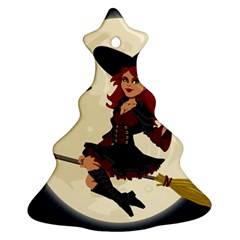 Witch Witchcraft Broomstick Broom Christmas Tree Ornament (two Sides)