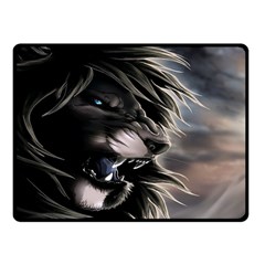 Angry Lion Digital Art Hd Double Sided Fleece Blanket (small)  by Nexatart