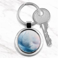 Feather Ease Slightly Blue Airy Key Chains (round) 