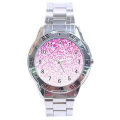 Halftone Dot Background Pattern Stainless Steel Analogue Watch by Nexatart