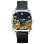 Galaxy Hotel Macau Cotai Laser Beams At Night Square Metal Watch Front