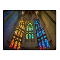 Leopard Barcelona Stained Glass Colorful Glass Fleece Blanket (small) by Sapixe