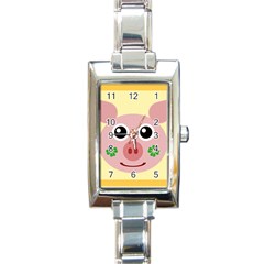 Luck Lucky Pig Pig Lucky Charm Rectangle Italian Charm Watch