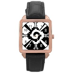 Maya Calendar Native American Religion Rose Gold Leather Watch  by Sapixe