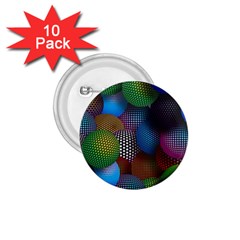 Multicolored Patterned Spheres 3d 1 75  Buttons (10 Pack) by Sapixe