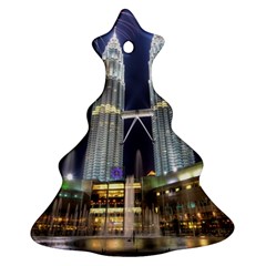 New Years Eve Petronas Towers Kuala Lumpur Malaysia Christmas Tree Ornament (two Sides) by Sapixe