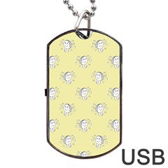 Cute Kids Drawing Motif Pattern Dog Tag Usb Flash (one Side) by dflcprints