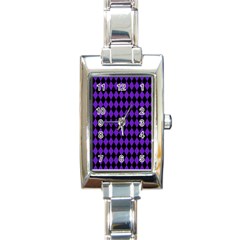 Jester Purple Rectangle Italian Charm Watch by jumpercat