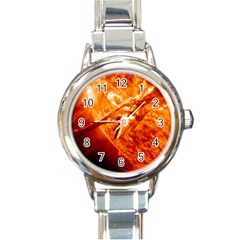 Spectacular Solar Prominence Round Italian Charm Watch