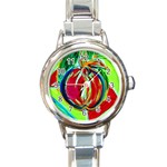 Dscf1458 - fruits geometry Round Italian Charm Watch Front