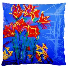 Dscf1433 - Red Lillies Large Cushion Case (two Sides) by bestdesignintheworld