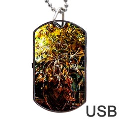 Dscf3438 - Golden Flowers In Ceramics Dog Tag Usb Flash (one Side) by bestdesignintheworld