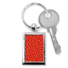 Yellow Stars Red Background Key Chains (rectangle)  by Sapixe