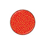 Yellow Stars Red Background Hat Clip Ball Marker (10 pack) Front