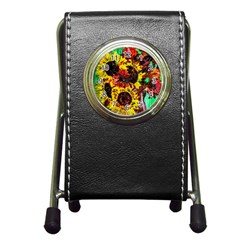 Sunflowers In Elizabeth House Pen Holder Desk Clocks by bestdesignintheworld