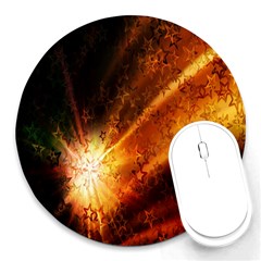 Star Sky Graphic Night Background Round Mousepads by Sapixe