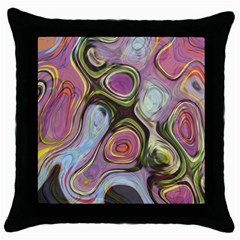 Retro Background Colorful Hippie Throw Pillow Case (black) by Sapixe