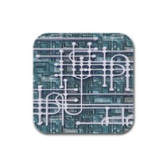 Board Circuit Control Center Rubber Square Coaster (4 Pack)  by Sapixe