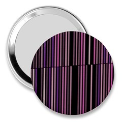 Shades Of Pink And Black Striped Pattern 3  Handbag Mirrors by yoursparklingshop