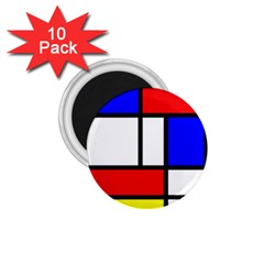 Piet Mondrian Mondriaan Style 1 75  Magnets (10 Pack)  by yoursparklingshop