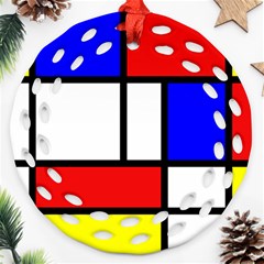 Piet Mondrian Mondriaan Style Ornament (round Filigree) by yoursparklingshop