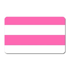 Horizontal Pink White Stripe Pattern Striped Magnet (rectangular) by yoursparklingshop