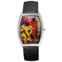 Fish And Bread1/2 Barrel Style Metal Watch