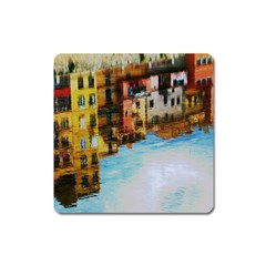 Architecture Art Blue Square Magnet by Modern2018