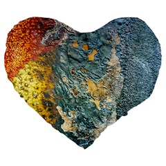 Colorful Abstract Texture  Large 19  Premium Heart Shape Cushions by dflcprints