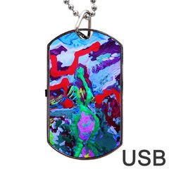 Desert Blooming 1/1 Dog Tag Usb Flash (one Side) by bestdesignintheworld