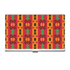 Tribal Shapes In Retro Colors                                 Business Card Holder