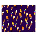 Ice Cream Cone Cornet Blue Summer Season Food Funny Pattern Double Sided Flano Blanket (Large)  80 x60  Blanket Front